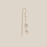 Three Multi-color Pearls Earring - Yellow