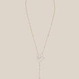 Bloom Long Necklace with 12 Pearls - Yellow Gold