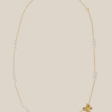 Bow and Pearl Choker - Yellow Gold