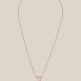 Enamel Pink Heart - Yellow Gold