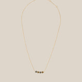 Four White and Yellow Gold Stars Necklace