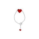 Enamel Heart Chain Ring