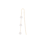 Three White Stars Earring  - Yellow Gold