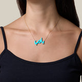 Blue Ya Rab Necklace  - Yellow Gold