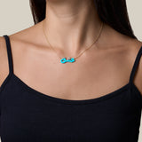 Blue عشق Necklace  - Yellow Gold