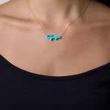 Blue Hub Necklace  - Yellow Gold