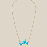 Blue Ya Rab Necklace  - Yellow Gold