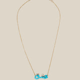 Blue عشق Necklace  - Yellow Gold