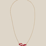 Red Hub Necklace  - Yellow Gold