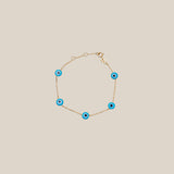 Many Blue Eye Bracelet  - Yellow Gold