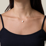 One Pearl Choker  - Yellow Gold