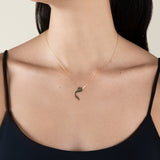 M Letter Necklace  - Yellow Gold