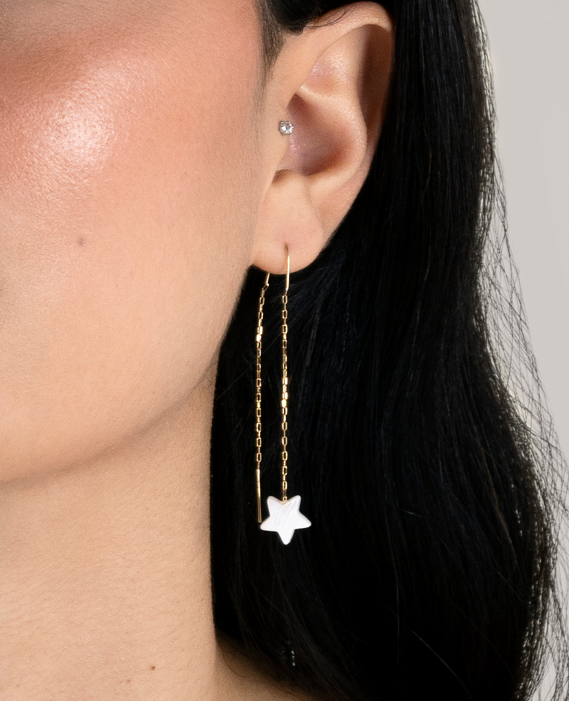 One White Star Earring