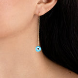 Blue Eye Earring  - Yellow Gold