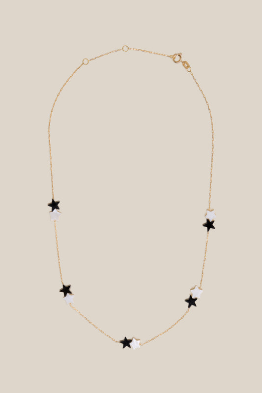 White & Grey Stars Choker