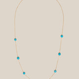 Blue Eye & Beads Choker  - Yellow Gold