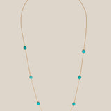 Kaff & Blue Beads Choker  - Yellow Gold