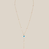 One Eye, Pearls, & Kaff Long Necklace  - Yellow Gold