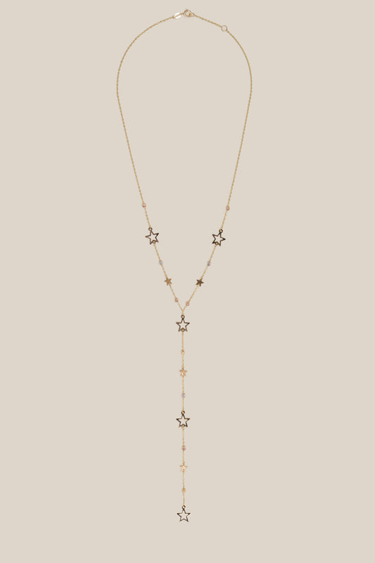 Golden Stars Long Necklace