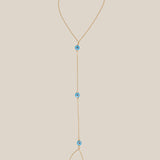 Blue Eyes Hand Chain  - Yellow Gold