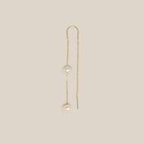 Two Pearls Earring  - Yellow Gold
