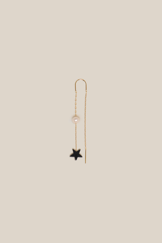 One Grey Star & One Pearl Earring