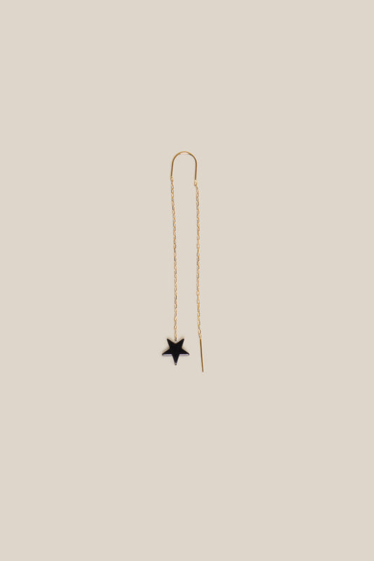 One Grey Star Earring