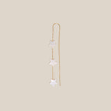 Three White Stars Earring  - Yellow Gold