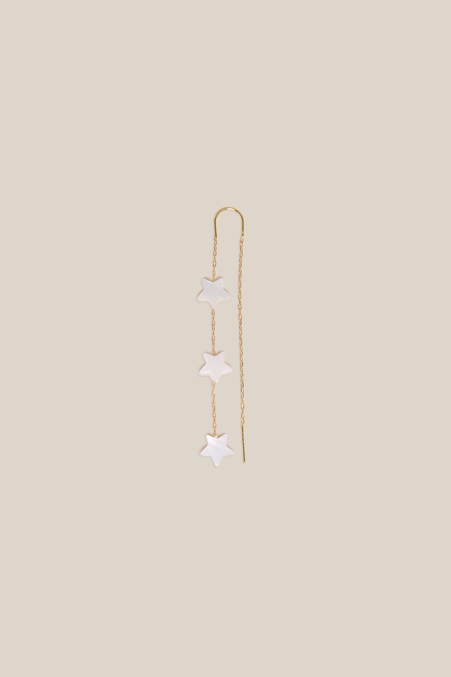 Three White Stars Earring