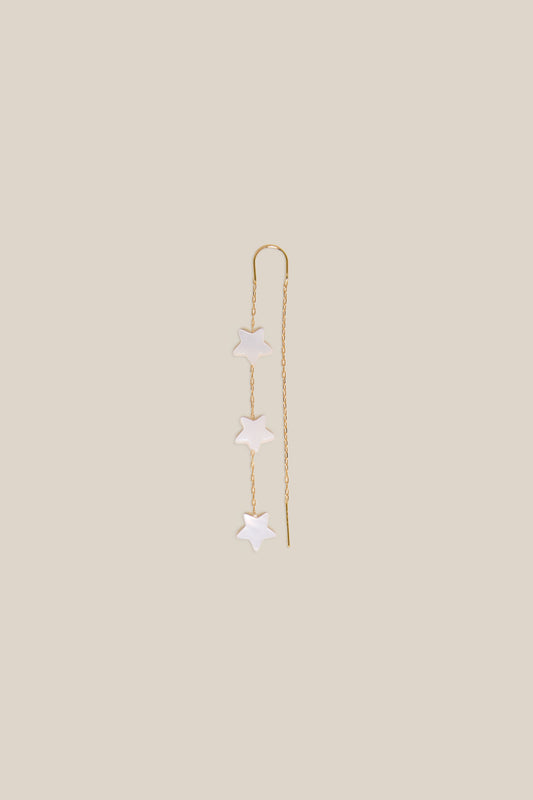 Three White Stars Earring