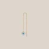 Flower Eye Earring  - Yellow Gold
