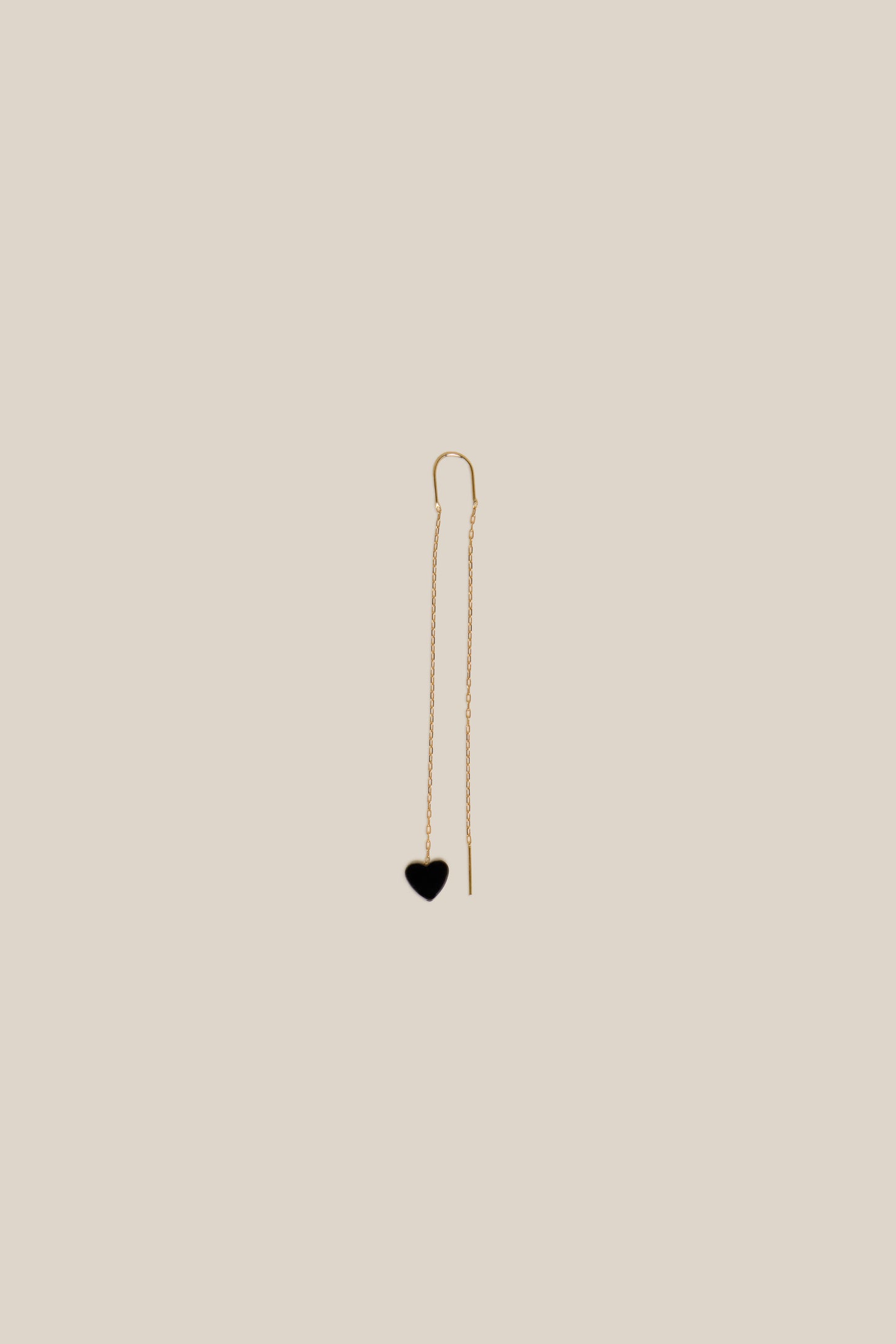 One Grey Heart Earring