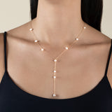 Pearls Long Necklace  - Yellow Gold