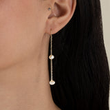 Two Pearls Earring  - Yellow Gold