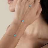 Blue Eyes Hand Chain  - Yellow Gold