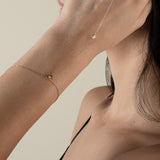 Zircon Hand Chain  - Yellow Gold