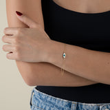 Enamel oval White Eye Bracelet  - Yellow Gold
