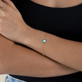 Enamel round Blue Eye Bracelet  - Yellow Gold
