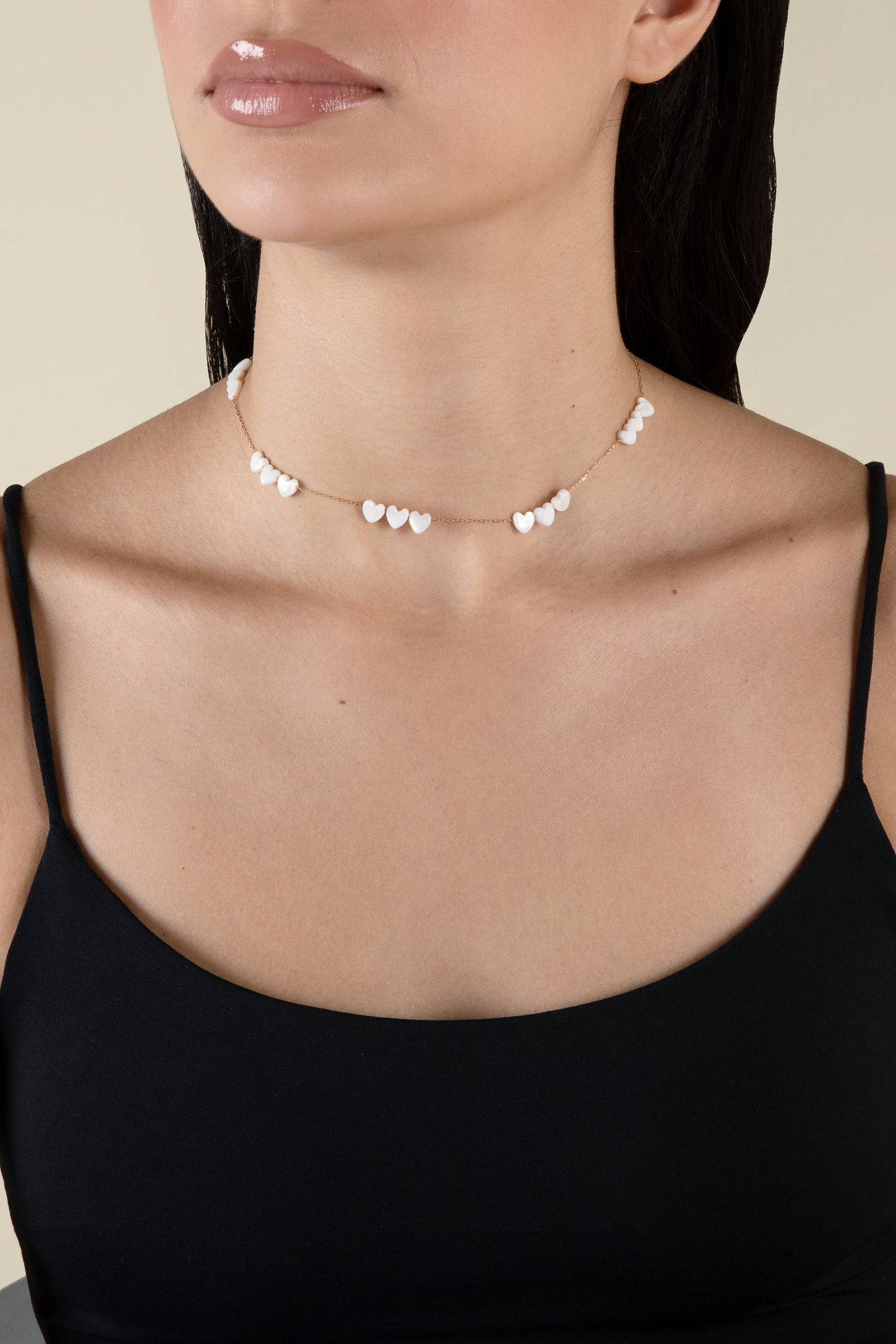 White Hearts Choker