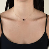 One Grey Star Choker  - Yellow Gold