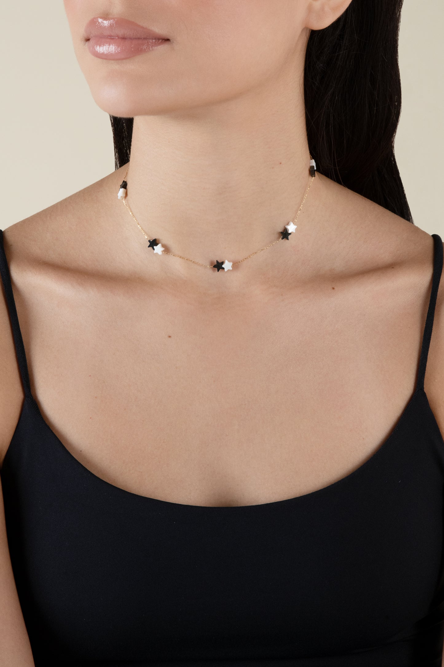 White & Grey Stars Choker