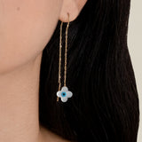 Flower Eye Earring  - Yellow Gold