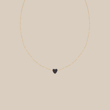 One Grey Heart Choker  - Yellow Gold