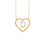 Enamel Heart and Initial Necklace