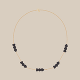 Grey Hearts Choker  - Yellow Gold