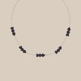 Grey Hearts Choker  - White Gold