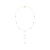 White Stars Long Necklace  - Yellow Gold