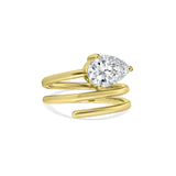 Spiral Diamond Pinky Ring