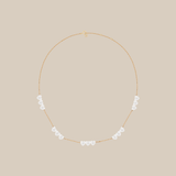 White Hearts Choker  - Yellow Gold